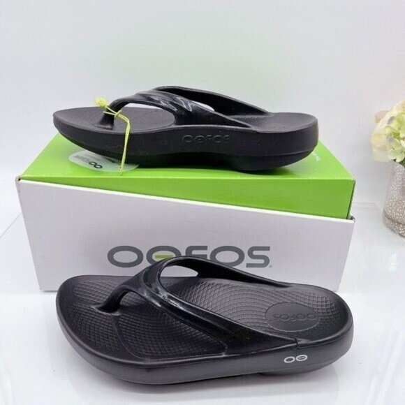 OOFOS OOlala Flip Flop Waterproof Thong Black Womens Size US 6/ EU 37 - Picture 4 of 9
